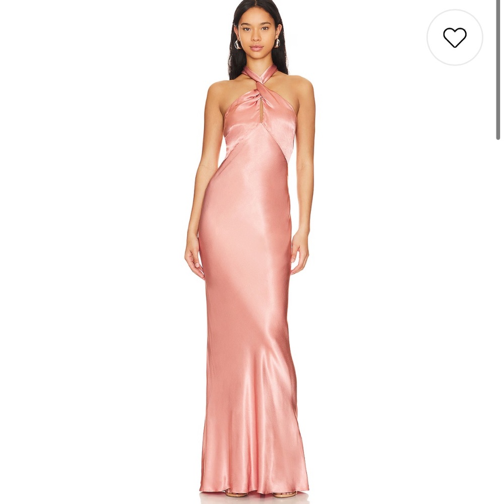 Shona Joy La Lune High Neck Twist Maxi Dress antique rose